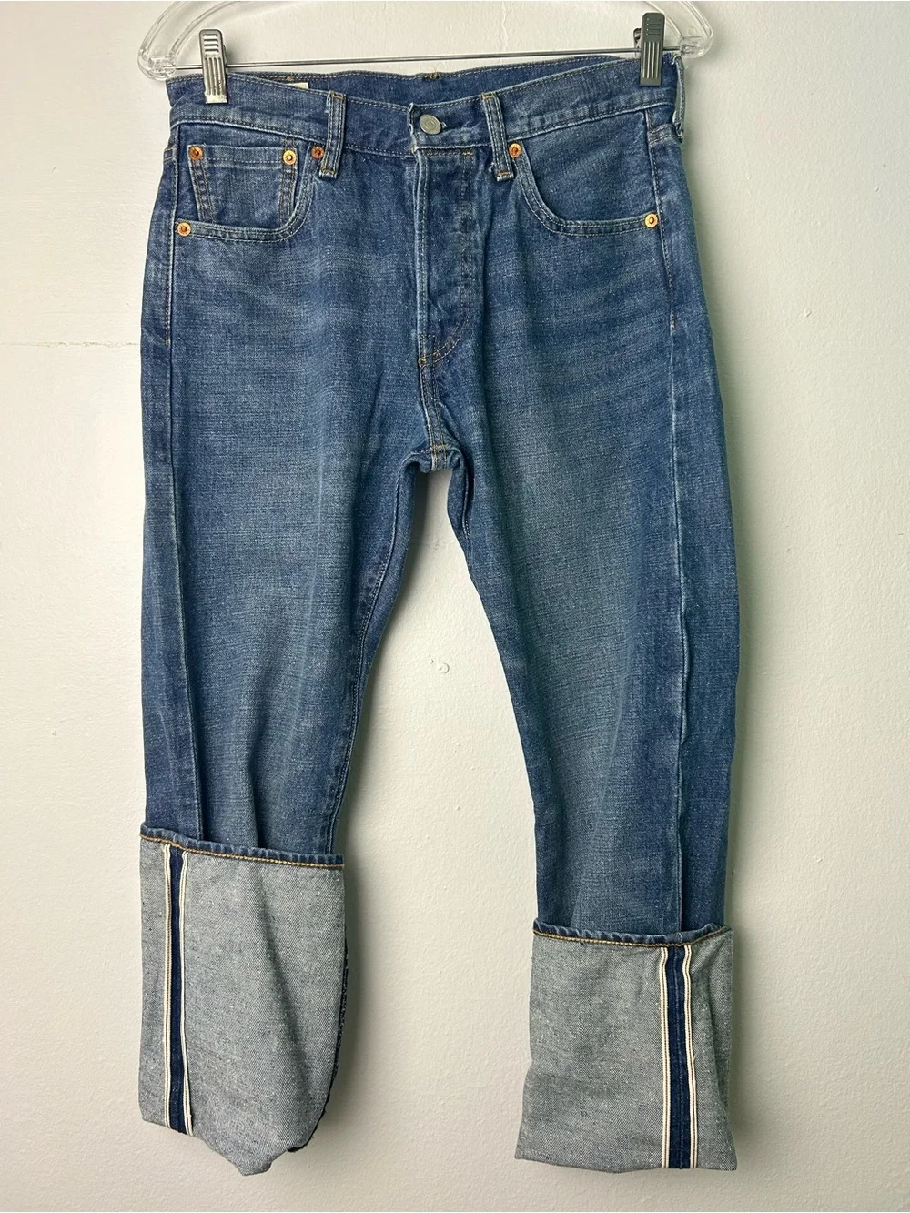 Levi’s 501 Mens Premium Button Fly Selvedge Big E Size 29X32 Blue